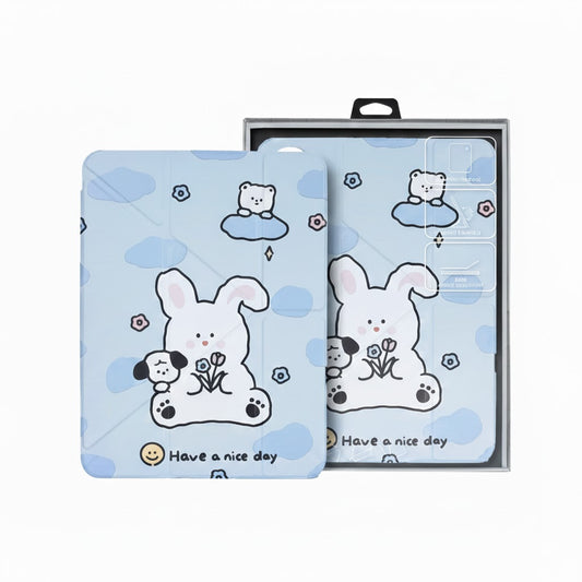 เคสไอแพด Gizmo iPad A16 Multistand Back Clear With Pencil Holder Happy Bunny
