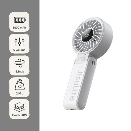JISULIFE HANDHELD FAN LIFE7(3600MAH) - LIGHT GREY