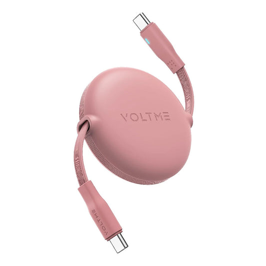สายชาร์จ Voltme Yoyo Retractactable Usb-c TO Usb-c 100W 1M Pink