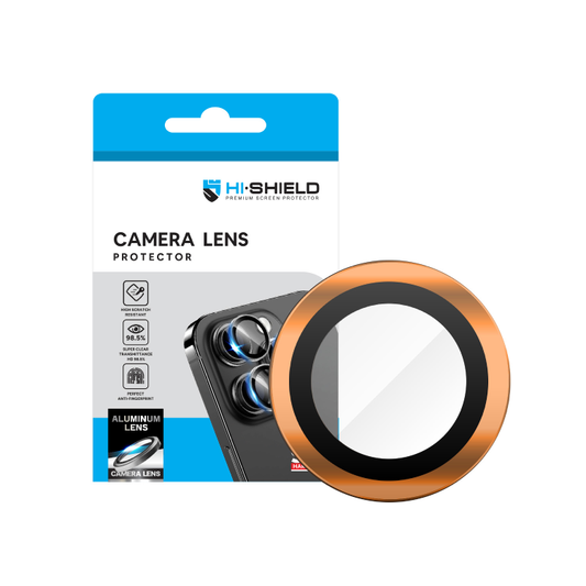 เลนส์ เลนส์ Hishield Aluminum Lens Titanium iPhone 17 Pro and Pro Max Orange