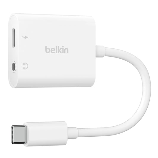 อะแดปเตอร์หูฟัง BELKIN USB-C to 3.5 Audio+USB-C Charger Adapter , Support 60W
