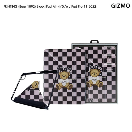 เคสไอแพด Gizmo iPad Air 4/5/6 iPad Pro 11 2022 Multistand Back Clear With Pencil Holder Bear 1892