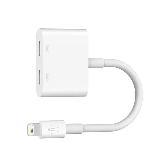 หัวแปลง Belkin Adapter Lightning to Lightning Audio & Charge Rockstar White