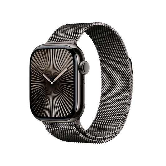 Apple Watch Series 10 GPS + Cellular 42mm Slate Titanium Case with Slate Milanese Loop