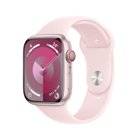 Apple Watch Series 9 GPS + Cellular 45mm Pink Aluminium Case with Light Pink Sport Band - S/M