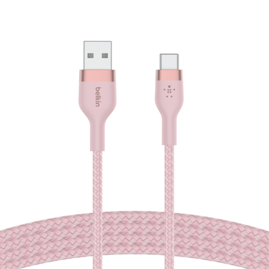 สายชาร์จ Belkin Pro Flex USB-A to USB-C 1M Pink