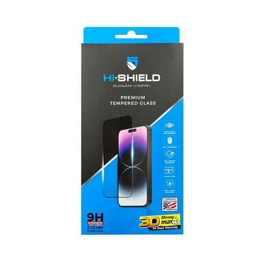 ฟิล์มกระจกกันรอยแบบใสเต็มจอ Hi-Shield TG 3D 0.33mm iPhone 15 Pro Max Black