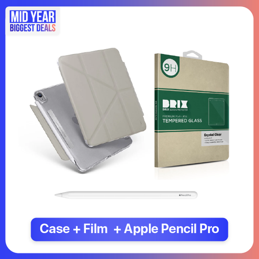 Fossil Grey Case+Film+Apple Pencil Pro สำหรับ iPad Mini