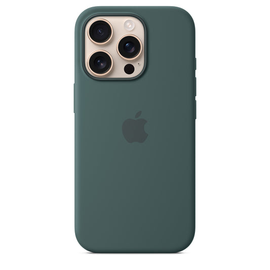 iPhone 16 Pro Silicone Case with MagSafe Lake Green