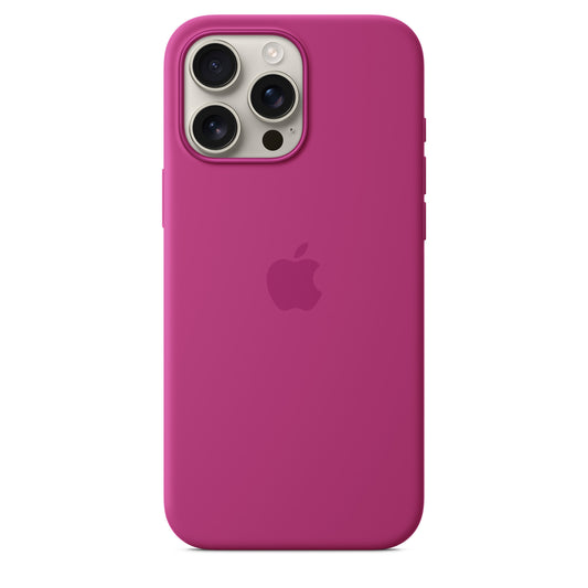 iPhone 16 Pro Max Silicone Case with MagSafe Fuchsia