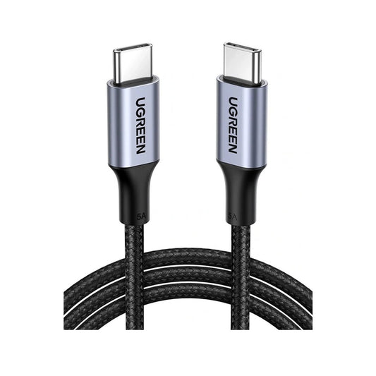 สายชาร์จ Ugreen USB-C to USB-C Cable Nylon 5A/100W 2M Black (70429)
