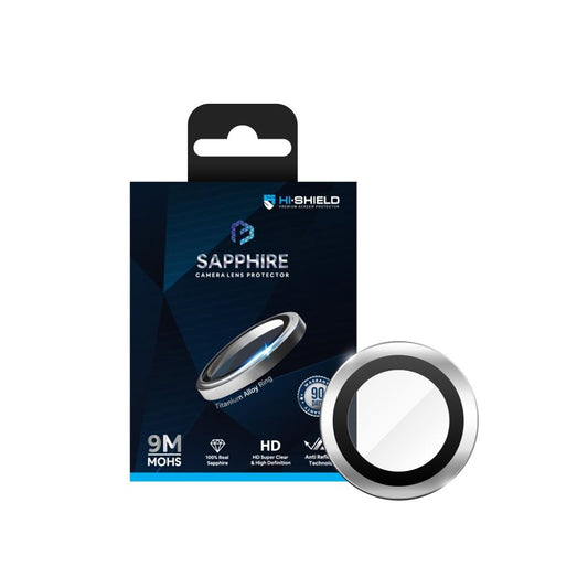 Hi-Shield กระจกกันรอยเลนส์กล้อง iPhone 16 Pro/ProMax Sapphire Lens Protector Silver Titanium