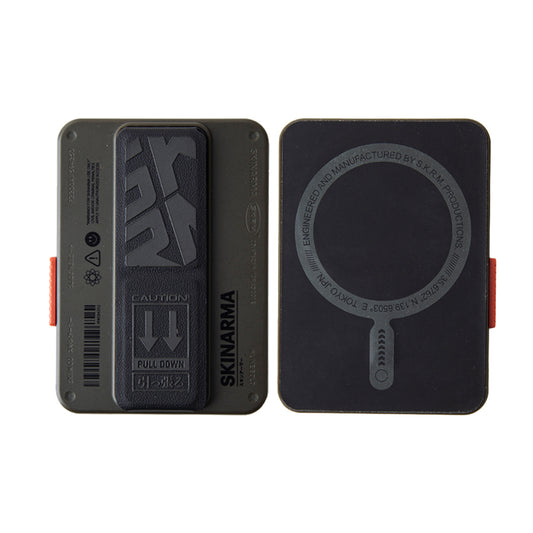 Skinarma Magnetic Card Holder with Grip-Stand Spunk Pewter Green