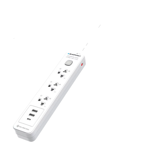 ปลั๊กไฟ Blauponkt Power strip x1 Switch, x3 Socket , x2 USB, x1 Type-C 3M (BP-SP3132)