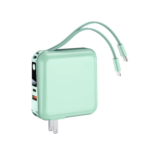 แบตเตอรี่สำรอง Veger P15 Power Bank 15,000 mAh With Built In Cable And Adapter 20W teal