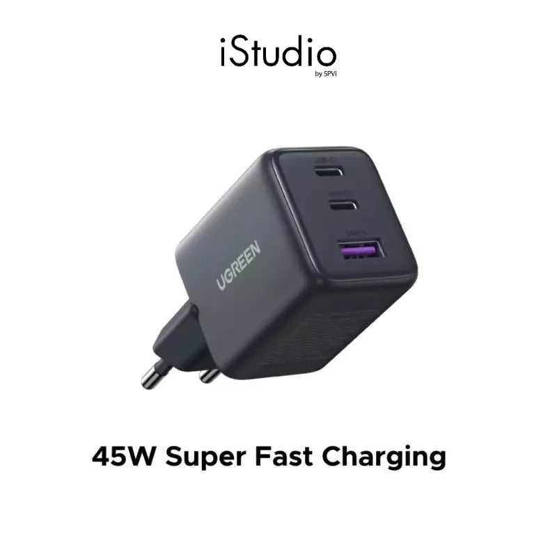 UGREEN X527( 65574 ) WALL CHARER 45W USB PORT 1 + PD 2 FAST CHARGER