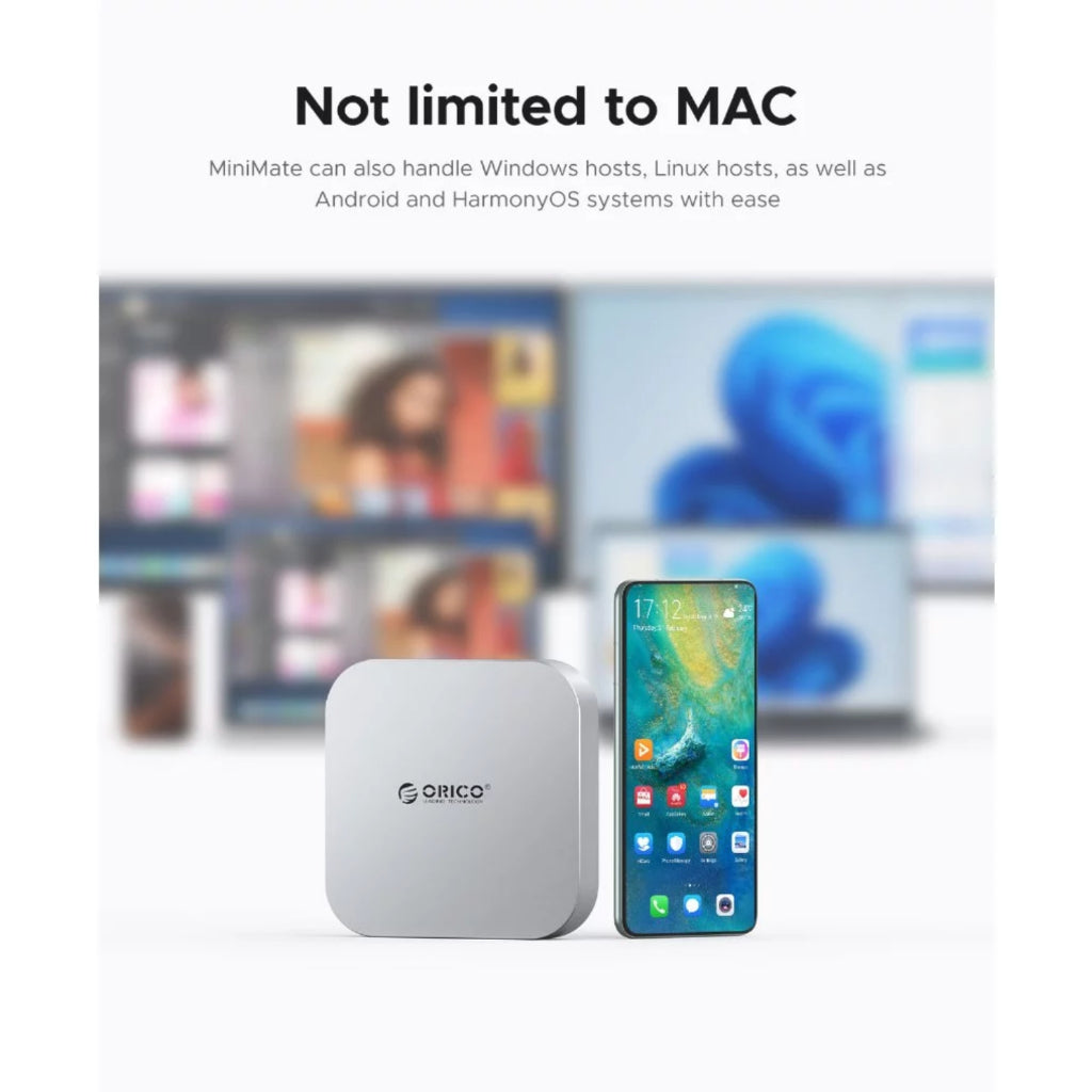 ORICO USB HUB Docking Station สําหรับ Mac Mini M1 M2 M4 NVMe SSD พอร์ต USB A/C [40GBPS]