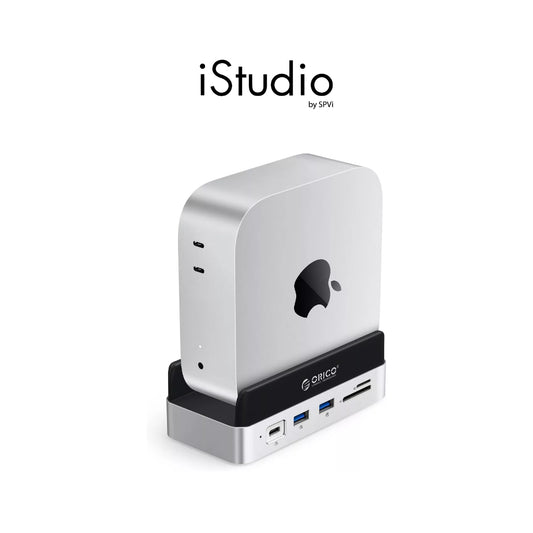 ORICO MiniDock Desktop Stand ฮับสำหรับ Mac mini M4 10-in-1 SSD M.2, USB-C และ USB-A 10Gb พร้อมขาตั้งในตัว