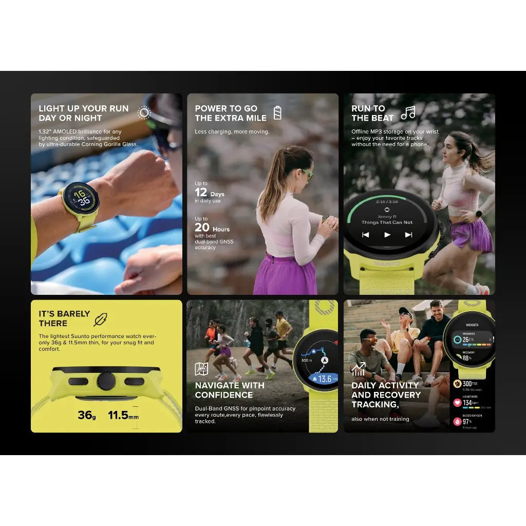 Suunto Run Smart Watch นาฬิกาสายเพอร์ฟอแมนซ์ วิ่งเทรล MP3 - All Black