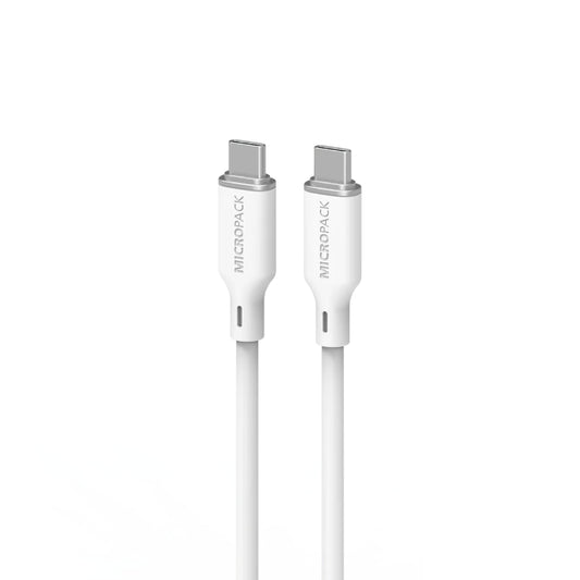 MICROPACK USB C TO C SOFT SILICON 120CM - WHITE (MC-C60)