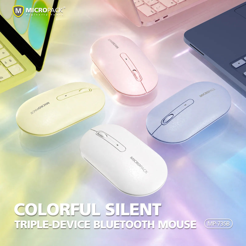 MICROPACK COLORFUL SILENTTRIPLE-DEVICE BLUETOOTH MOUSE WHITE