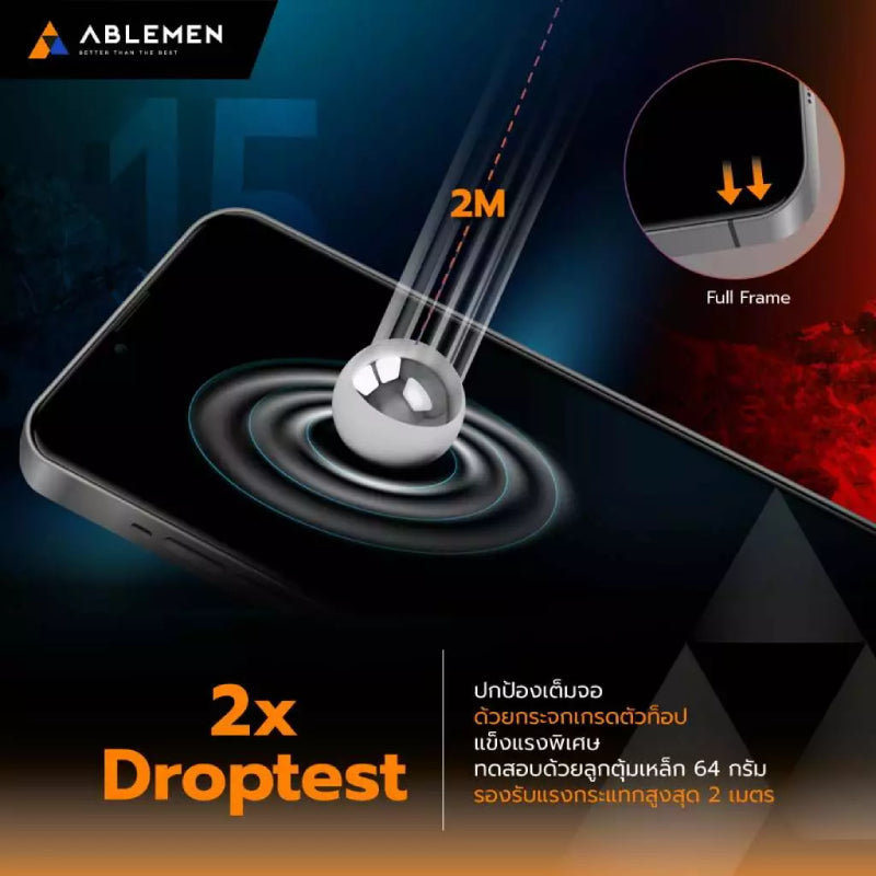 Ablemen กระจกเต็มจอ ลดเเสงสะท้อน FF Blue Light Cut Installation Kit - iPhone 17 Pro