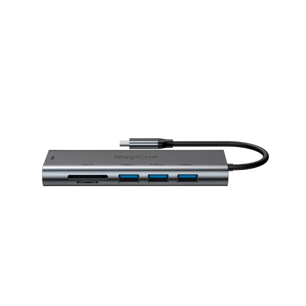 RAYCUE 6 IN 1 USB-C HUB ( USB-A 3.0*3+HDMI+SD CARD+MICRO SD ) GREY