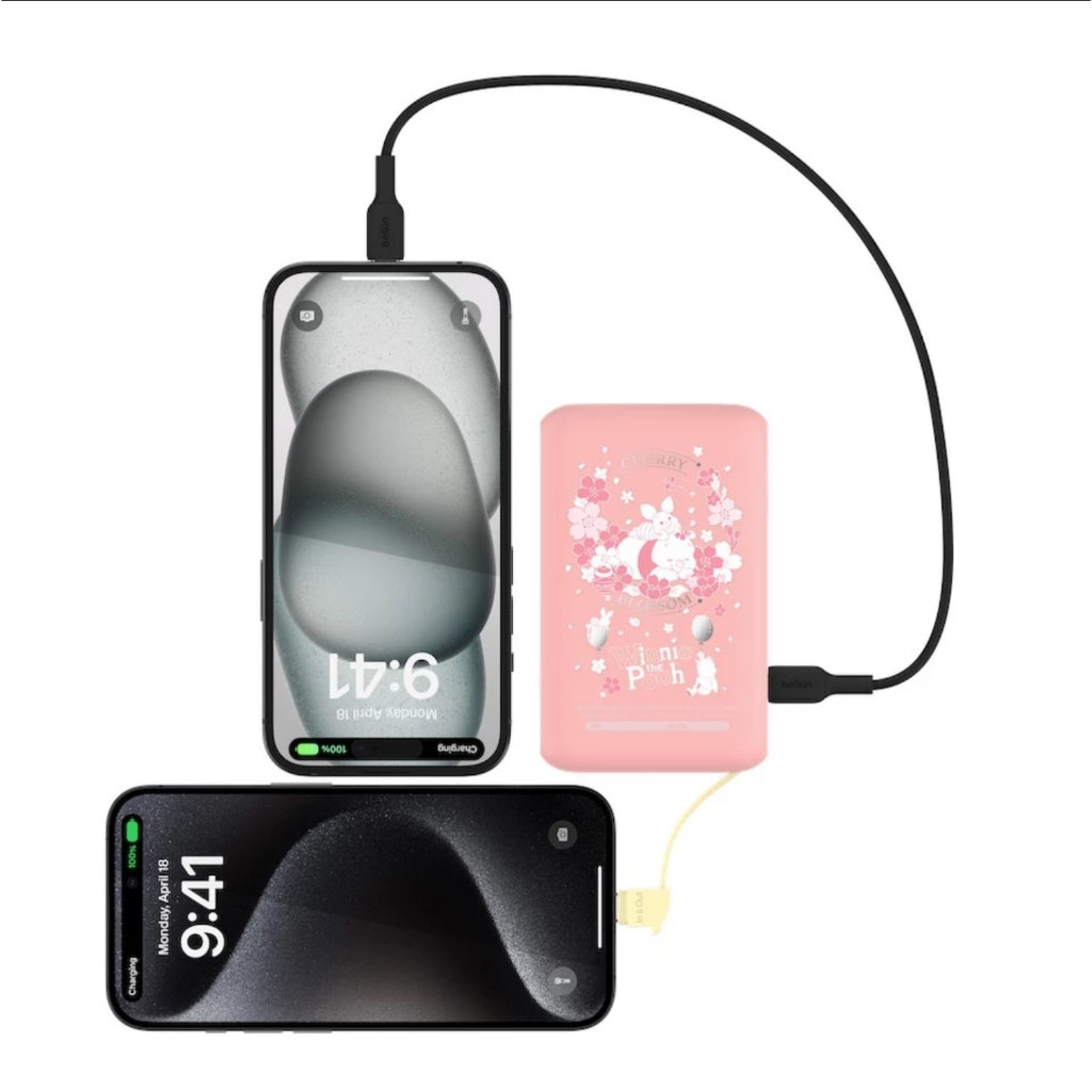 BELKIN POWERBANK 10K W INTEGR CABLE,DY,WIN PNK,POOH (BPB021qcWP-DY) CCC