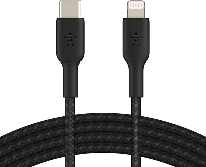 สายชาร์จ Belkin Lightning to USB-C Double Nylon Braided 2M Black