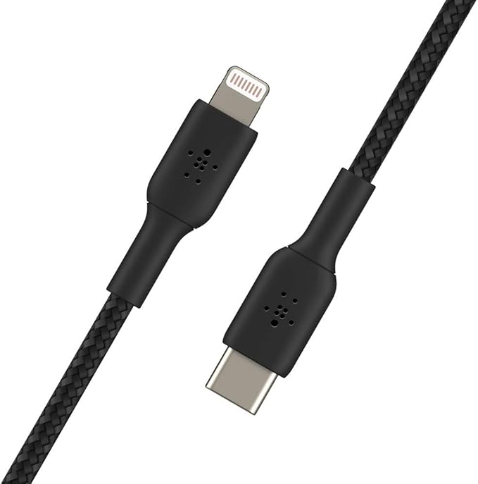 สายชาร์จ Belkin Lightning to USB-C Double Nylon Braided 2M Black