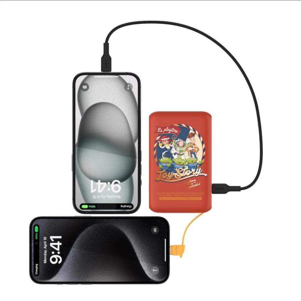 BELKIN POWERBANK 10K W INTEGR CABLE,DY,LD SLV,STITCH (BPB021qcLS-DY) CCC