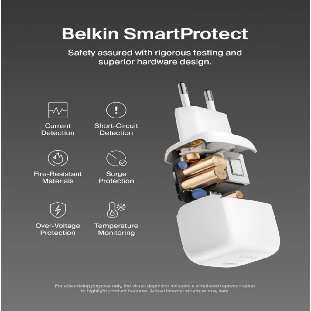 BELKIN 45W USB PD WALL CHARGER WITH PPS, WHITE