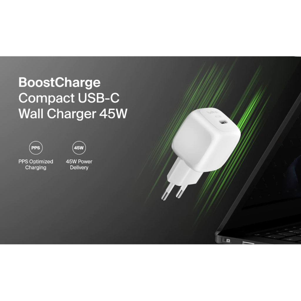 BELKIN 45W USB PD WALL CHARGER WITH PPS, WHITE