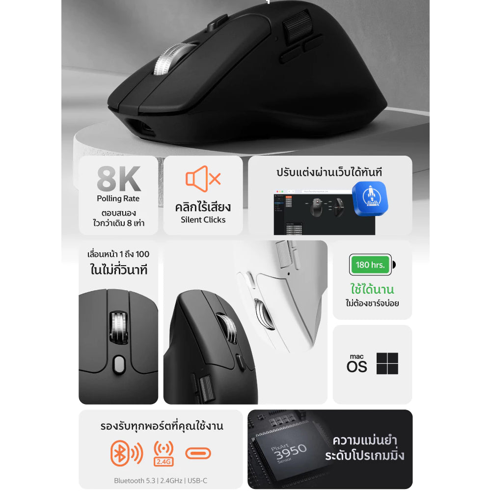 KEYCHRON MOUSE M6 1K - BLACK M6S-A72