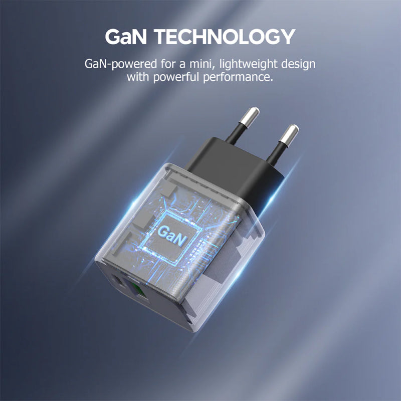 MICROPACK 33W GAN WALL CHARGER - GREY (MWC-233PD-ES-TH)