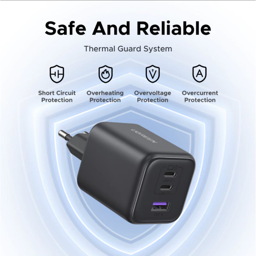 UGREEN X527( 65574 ) WALL CHARER 45W USB PORT 1 + PD 2 FAST CHARGER