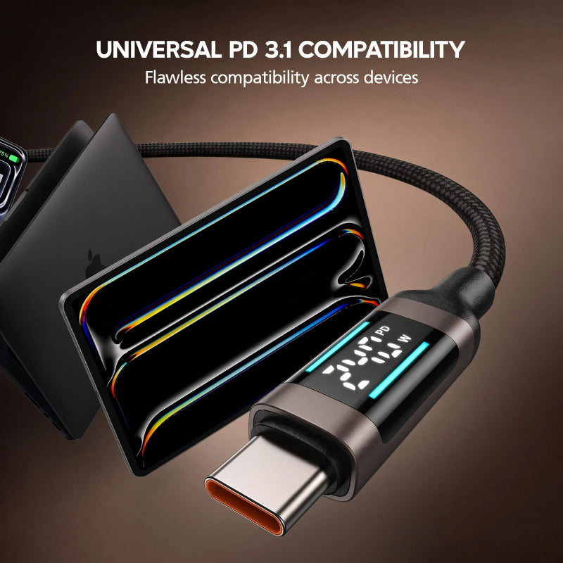 "MICROPACK 240W  SOFT BRAIDED USB-C FAST CHARGING CABLE (MC-C240-BK) 2M"