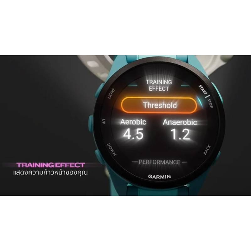 Garmin Forerunner 165 สมาร์ทวอทช์ สำหรับนักวิ่ง - Mist Grey,Whitestone