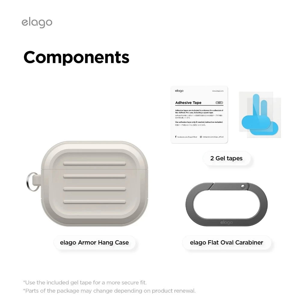เคสแอร์พอร์ต Elago Airpods Pro 3 Armor Hang Case Stone