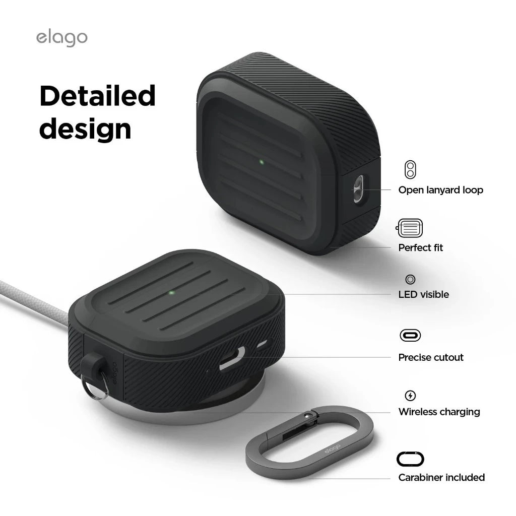 เคสแอร์พอร์ต Elago Airpods Pro 3 Armor Hang Case Black