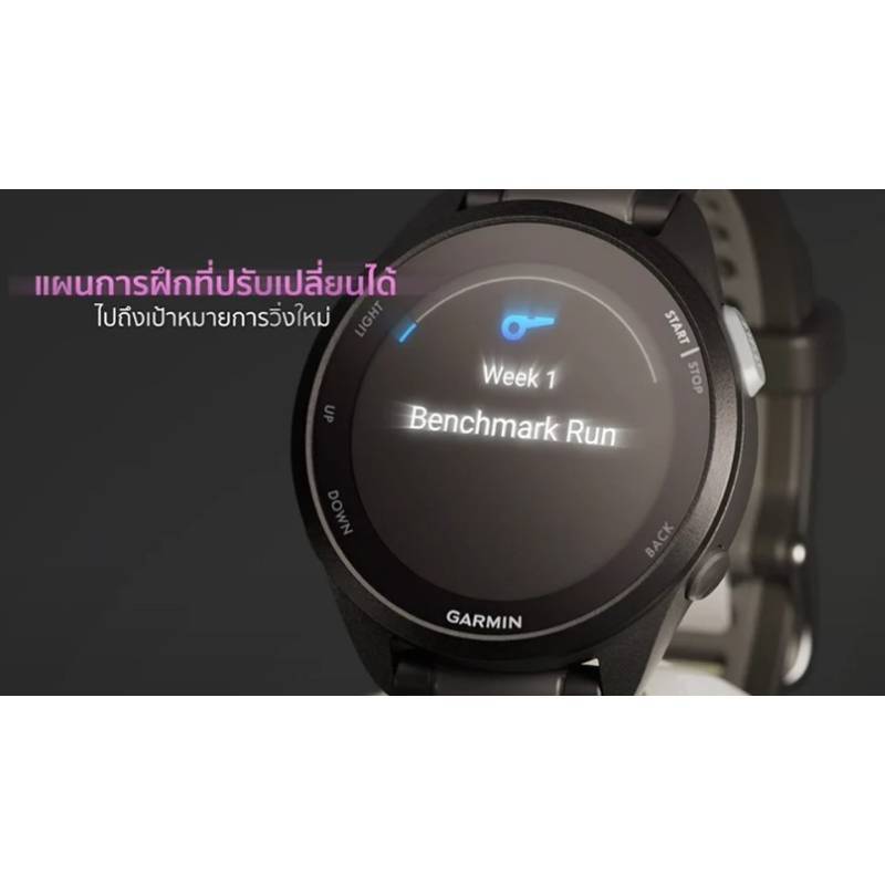 Garmin Forerunner 165 สมาร์ทวอทช์ สำหรับนักวิ่ง - Mist Grey,Whitestone