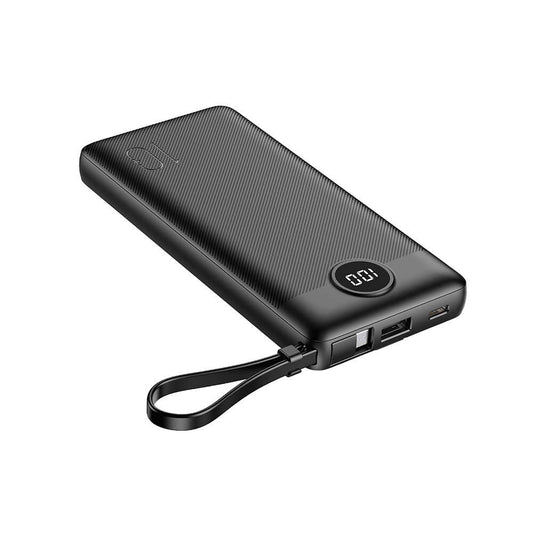 แบตเตอรี่สำรอง Alpha E10 (W1116) Power Bank Builtin Cable 10,000 mAh Black