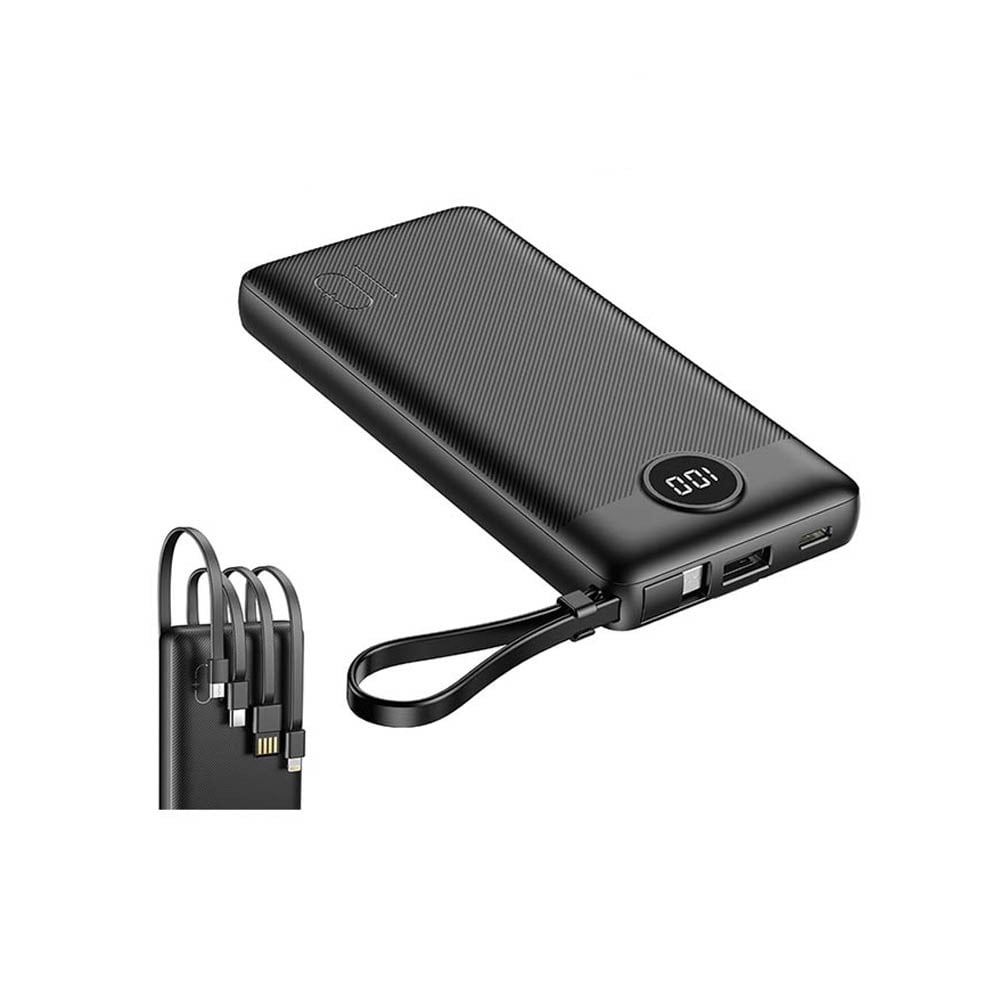 แบตเตอรี่สำรอง Alpha E10 (W1116) Power Bank Builtin Cable 10,000 mAh Black