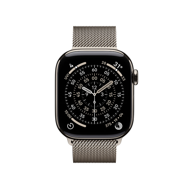 Apple Watch Series 11 GPS + Cellular 42mm Natural Titanium Case with Natural Milanese Loop