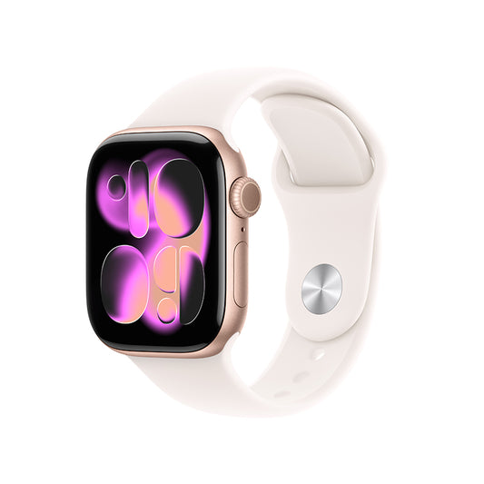 Apple Watch Series 11 GPS + Cellular 42mm Rose Gold Aluminium Case with Light Blush Sport Band - M/L