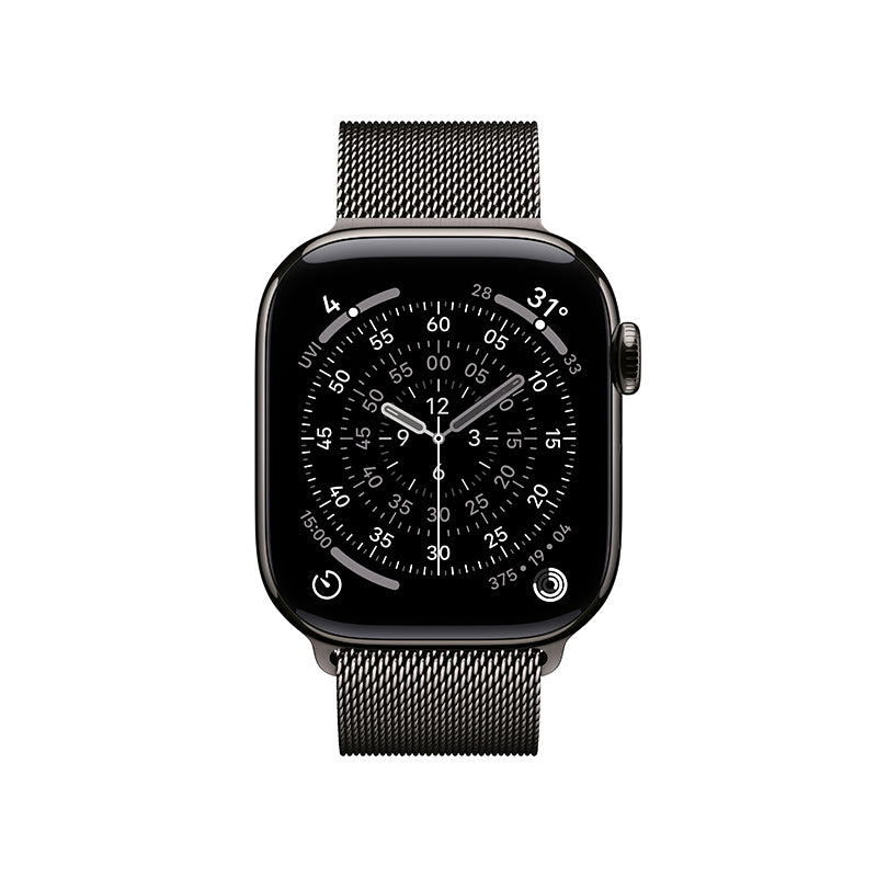 Apple Watch Series 11 GPS + Cellular 42mm Slate Titanium Case with Slate Milanese Loop