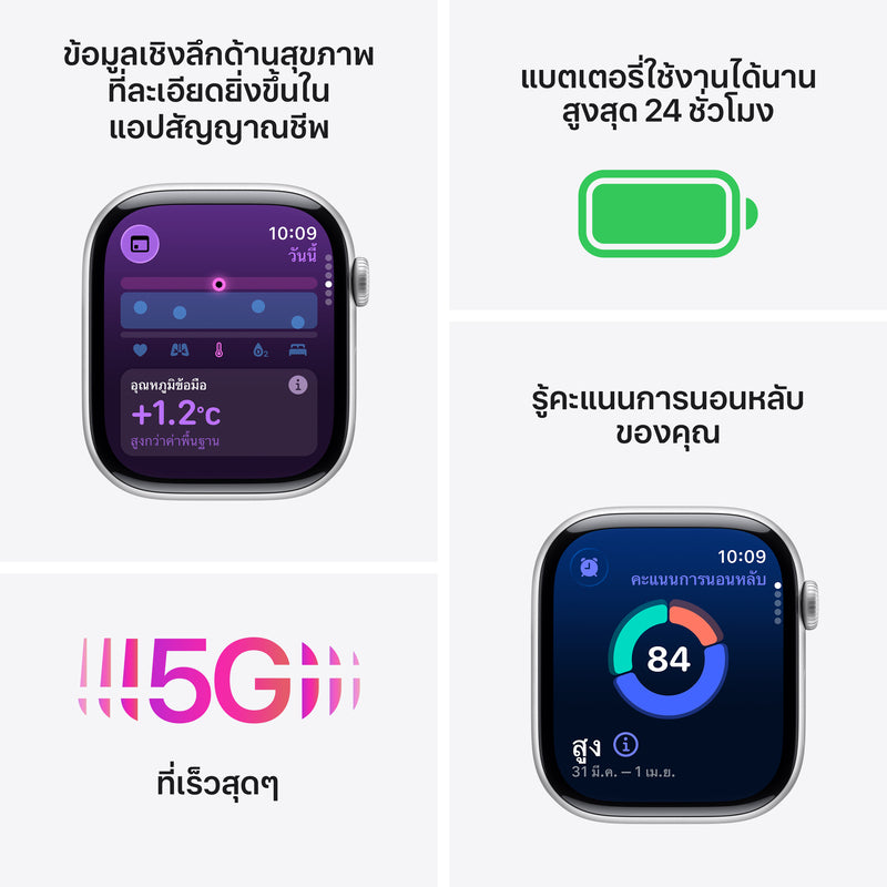 Apple Watch Series 11 GPS + Cellular 42mm Slate Titanium Case with Black Sport Band - M/L