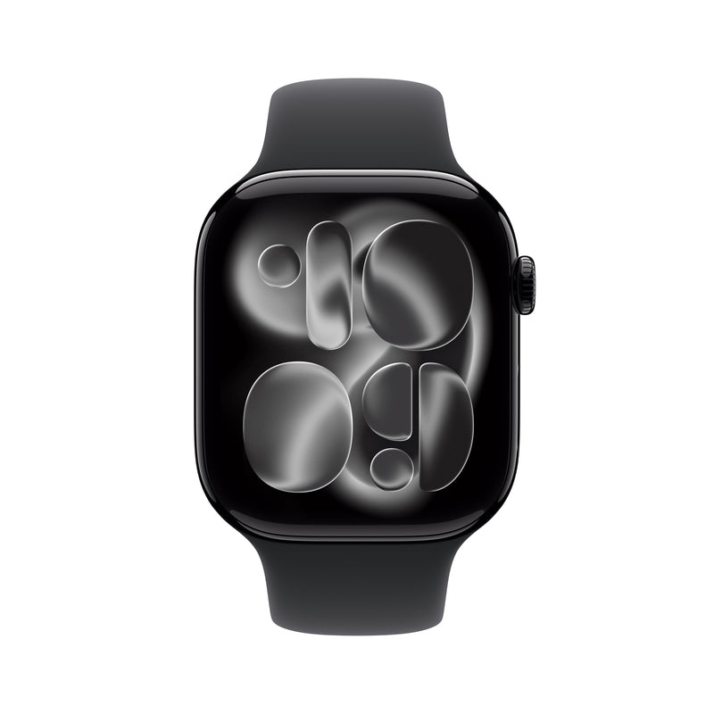 Apple Watch Series 11 GPS 46mm Jet Black Aluminium Case with Black Sport Band - M/L