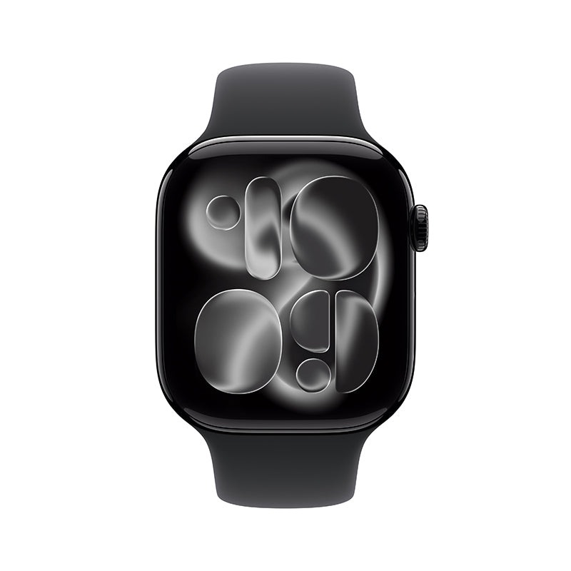 Apple Watch Series 11 GPS + Cellular 46mm Jet Black Aluminium Case with Black Sport Band - M/L
