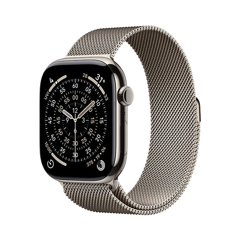 Apple Watch Series 11 GPS + Cellular 46mm Natural Titanium Case with Natural Milanese Loop - S/M